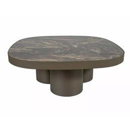 Ława STELLA A 100x100cm Czarny Połysk/Miedziany