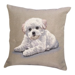 Poduszka Biały Piesek 45x45