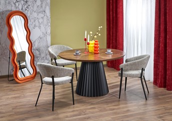 Stół HEVELIUS fi130 Czarny/Orzechowy