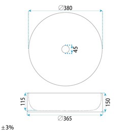 Umywalka Nablatowa DUO Biały