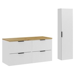 Zestaw Meblowy ADEL 120cm Biały Mat/Dąb Artisan