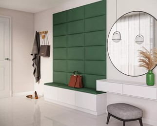 Panel Tapicerowany Ścienny TRINITY 45x25 Butelkowa Zieleń