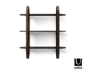 Półka Ścienna BELLWOOD Czarny/Orzech