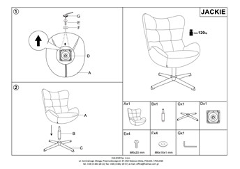 Fotel Wypoczynkowy JACKIE Ciemny Beżowy