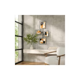 Zestaw 4 Ramek na Zdjęcia FLUTE WALL Czarny