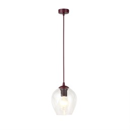 Lampa Wisząca ISTAR 1 Burgundowy/Transparentny