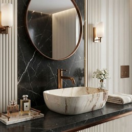 Umywalka Nablatowa BELINDA MARRONE SHINY Beżowy