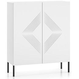 Komoda CLEARING 01 Biały Alpejski / Noga Czarny 2D