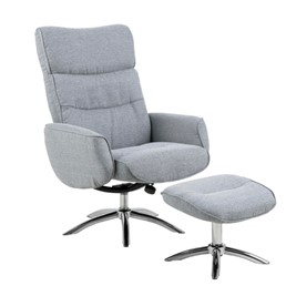 Fotel z Podnóżkiem WESTFIELD Jasnoszary