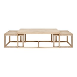 Zestaw 3 Stolików CORNUS Bielony Dąb