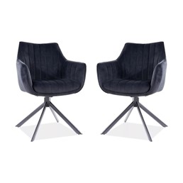 Zestaw 2x Krzesło AZALIA Velvet Czarny/Czarny Bluvel 19