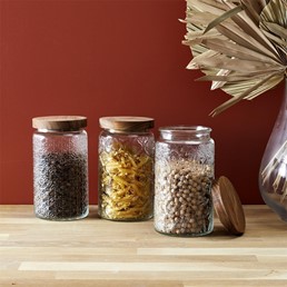 Słoik CISELE z Pokrywką z Akacji 1l Kwiaty