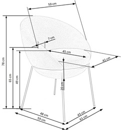 Krzesło K482 Czarny/Beżowy