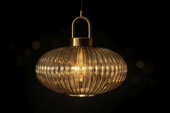 Lampa Wisząca AKARI K-5855 Czarny/Bursztynowy