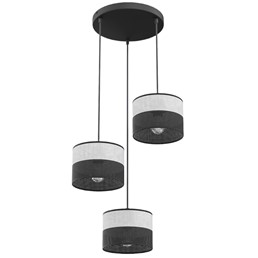 Lampa Wisząca KARBON 3 PREM Czarny/Szary