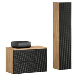 Zestaw Meblowy NIKA 90cm Dąb Olejowany/Czarny Mat