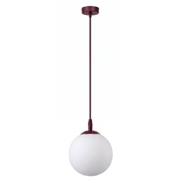 Lampa Wisząca COSMO 1 Burgundowy/Opal