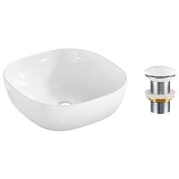 Zestaw Umywalkowy z Korkiem Click-Clack SMILE Biały