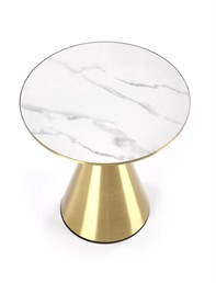 Ława TRIBECA fi50 Złoty/Biały Marmur