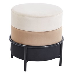 Puf Velvet P8-FX (B) Beż/Cappuccino/Czarny