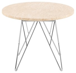 Stolik Kawowy PRUNUS fi55 Chrom/Trawertyn