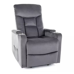 Fotel Rozkładany IKAR Szary/Czarny