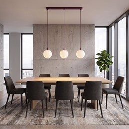 Lampa Wisząca COSMO 3 Burgundowy/Opal