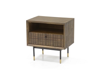 Szafka Nocna Maze B02 40x55x55 Czarny/Brązowy