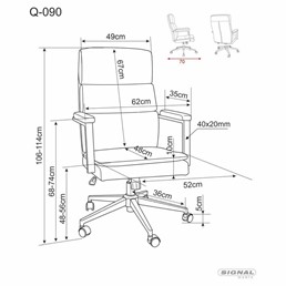 Fotel Obrotowy Q-090 Szary