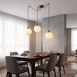 Lampa Wisząca GIGI 3 Burgundowy/Opal
