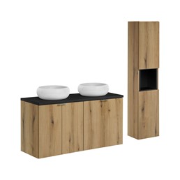 Zestaw Meblowy WIKI 120cm Dąb Coast Evoke/Czarny Mat