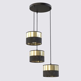 Lampa Wisząca LUX 3 PREM Czarny/Złoty