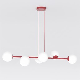 Lampa Wisząca MAGNUS 6 Burgundowy/Biały