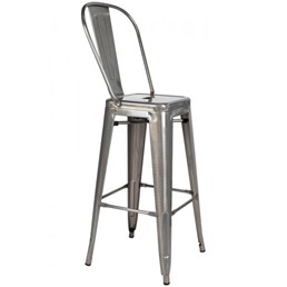 Krzesło Barowe TOWER BIG BACK 76 Szary