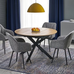 Stół Rozkładany ACORD (120-200)x120 cm Naturalny/Czarny