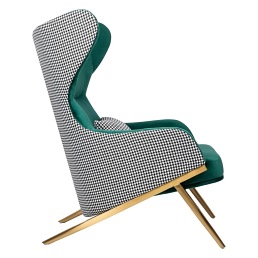 Fotel HAMPTON Velvet Szary/Zielony