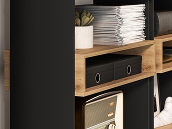 Regał TRIS 04 Dąb Artisan/Czarny
