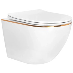 Misa WC CARLO MINI TORNADO Biały/Złoty