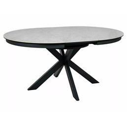 Stół Rozkładany PORTO Ceramic (160-120)x120cm Beż Połysk/Czarny Mat