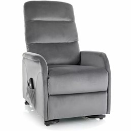 Fotel Rozkładany JUPITER M Velvet Szary/Czarny