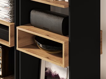 Regał TRIS 02 Dąb Artisan/Czarny