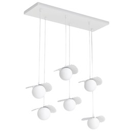 Lampa Wisząca FLORA 6 Biały/Opal