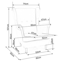 Fotel LORD Velvet Granatowy Bluvel 86