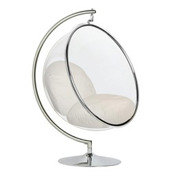 Fotel Wiszący BUBBLE Akryl/Beż Velvet