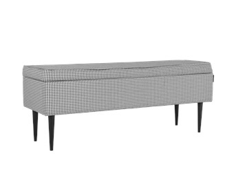 Puf Edi 120x40x50 Ciemna Pepita/Czarny