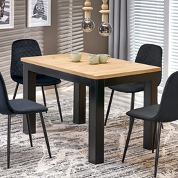 Stół Rozkładany GIZMO (120-160)x75 Dąb Artisan/Czarny