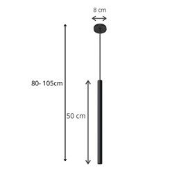 Lampa Wisząca Langi 1 2x105 Czarny