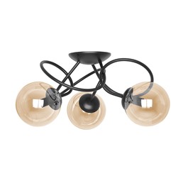 Lampa Sufitowa FLORO K-5126 Czarny/Bursztynowy