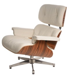 Fotel VIP 54x82x85 Biały/Rosewood/Srebrna Baza