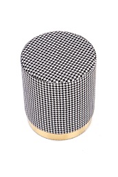 Pufa Aruna 36x44 Czarny/Biały/Złoty